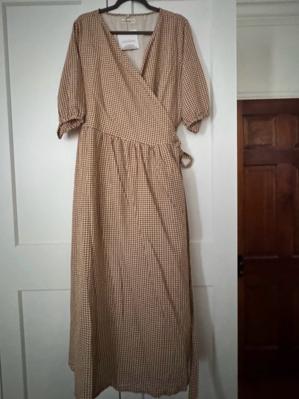 Gingham Little Cottonwood Midi Wrap Dress